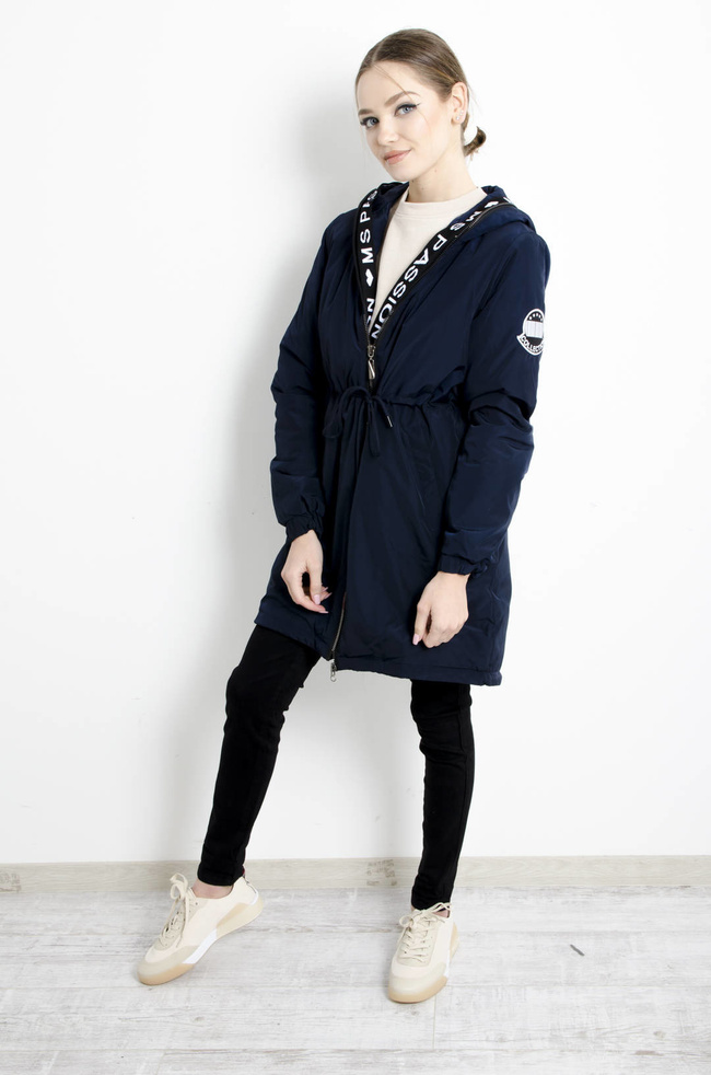 KURTKA PARKA Z KAPTUREM W KOLORZE GRANATOWYM