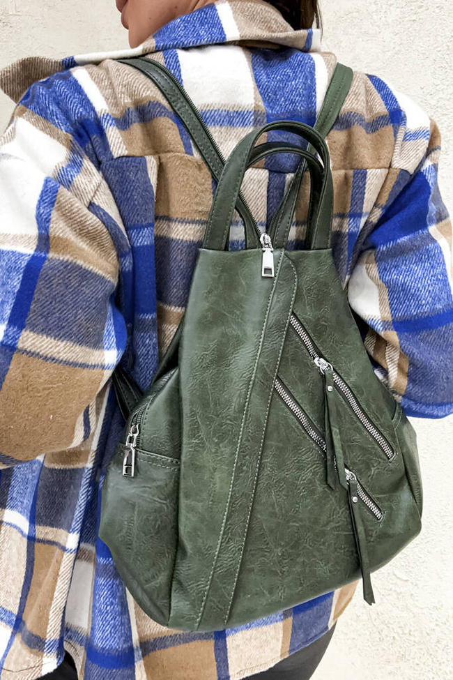 PLECAK Z OZDOBNYMI ZAMKAMI- ZIELONY