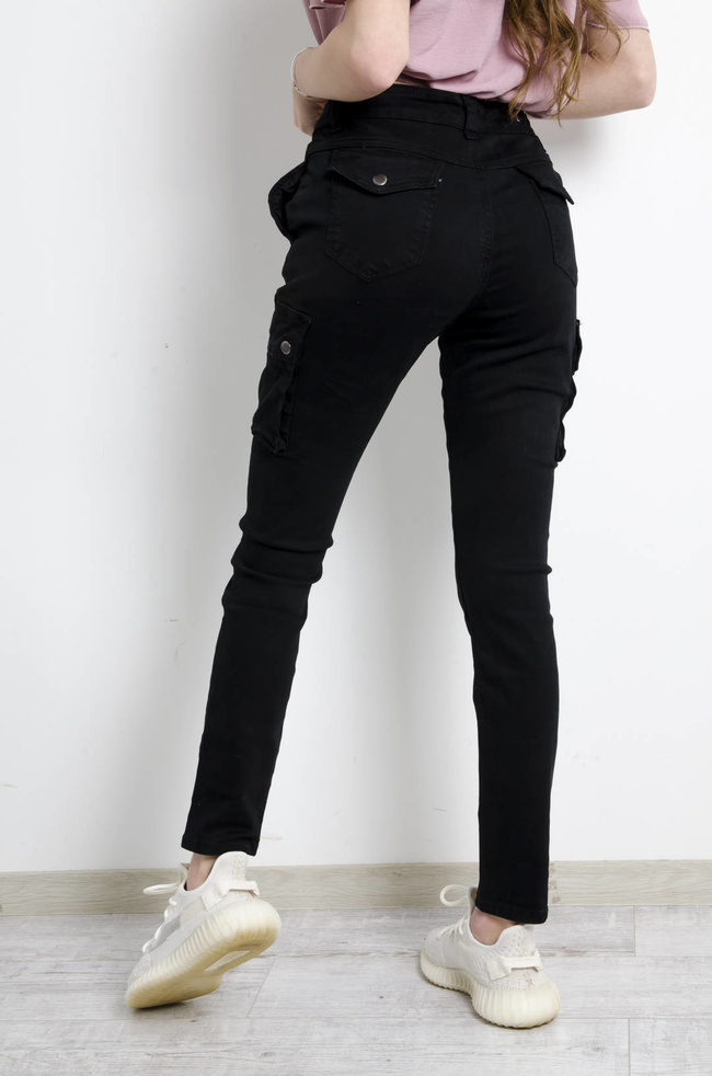 SPODNIE CZARNE CARGO