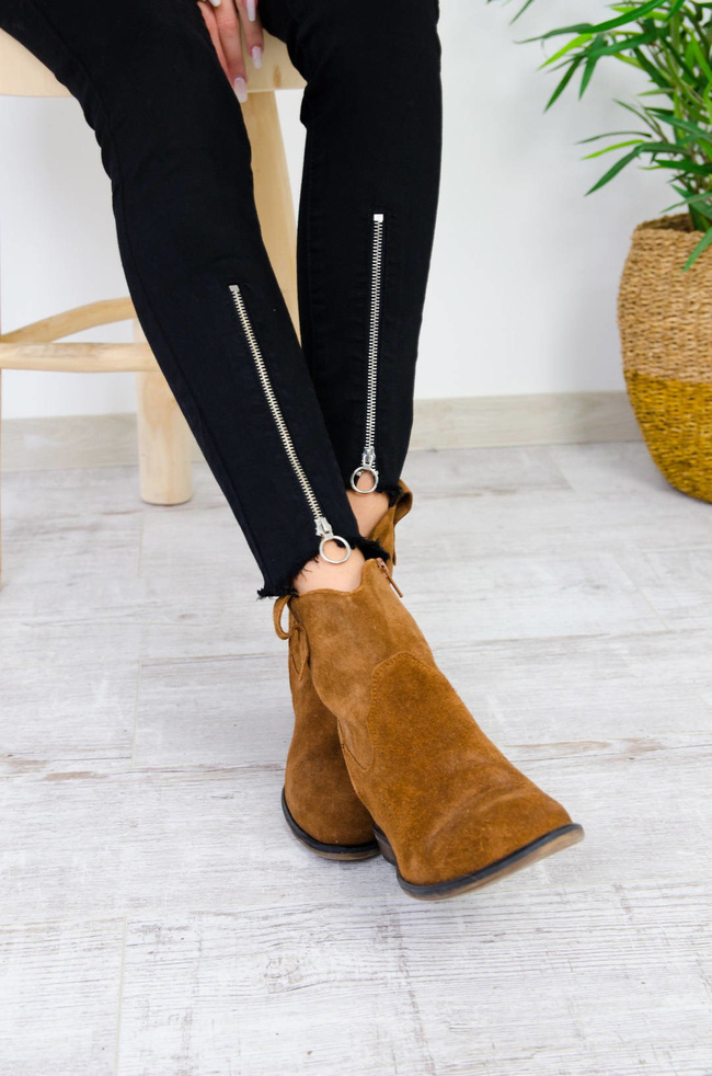 CZARNE SPODNIE PUSH UP Z ZAMKAMI  XS-3XL