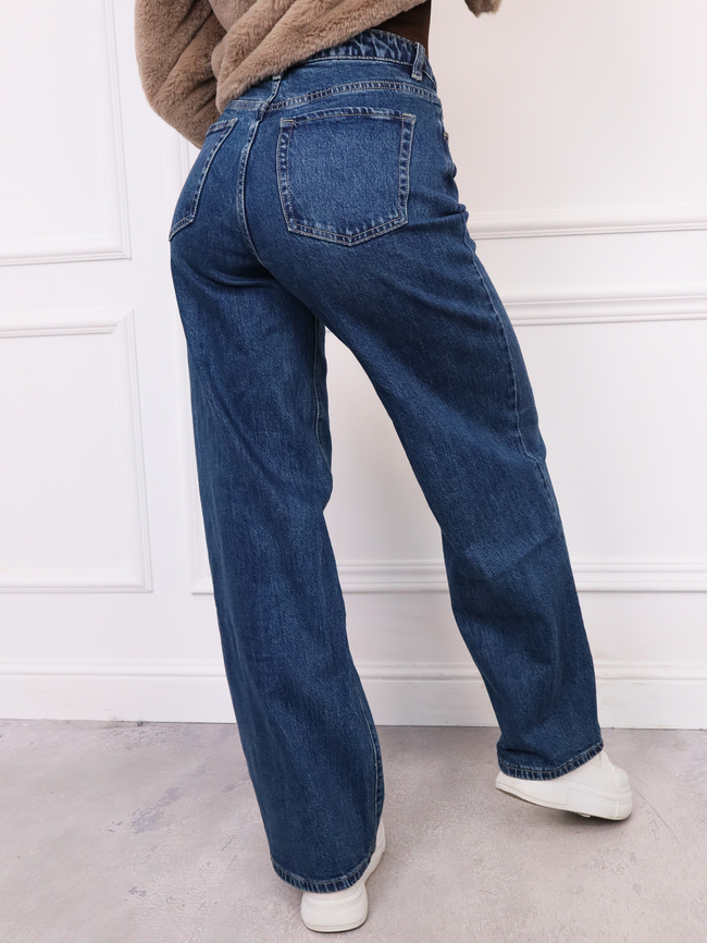 SPODNIE JEANSOWE Z ASYMETRYCZNYM ZAPIĘCIEM