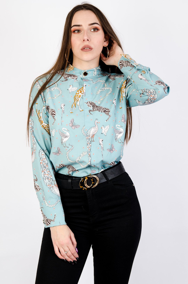 MIĘTOWA KOSZULA WE WZORY