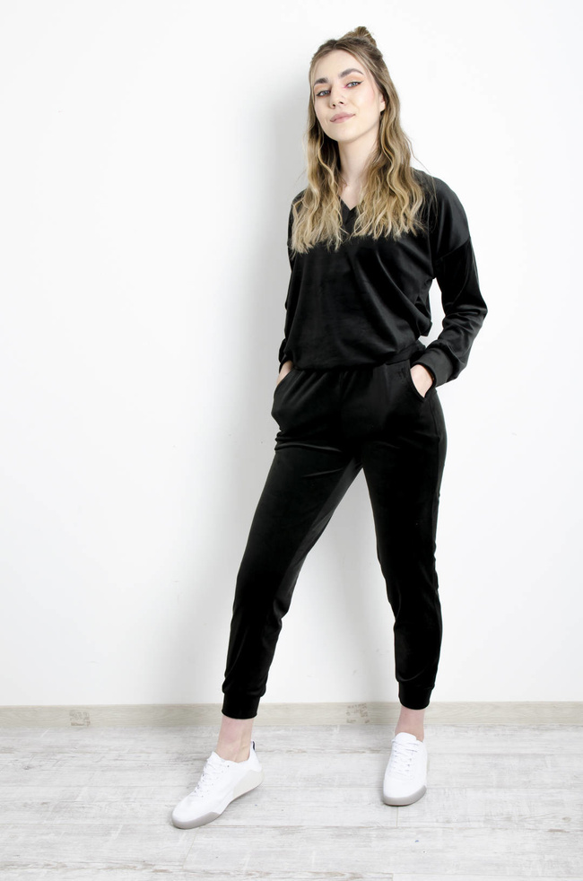 KOMPLET DRESOWY WELUROWY- CZARNY