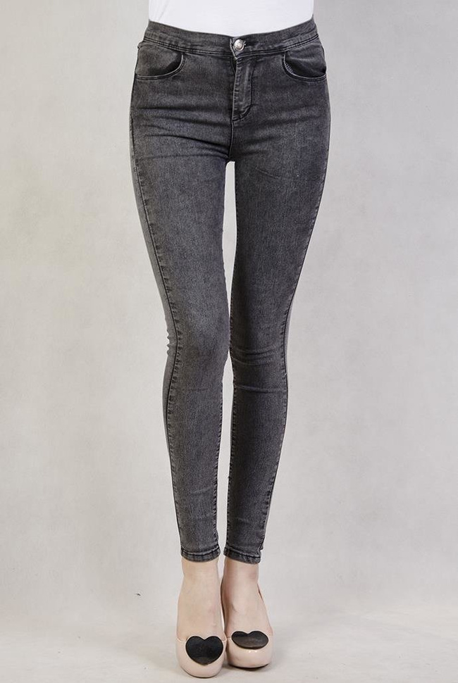 Szare marmurkowe spodnie rurki