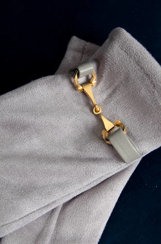 RĘKAWICZKI Z OZDOBNYM ŁANCUSZKIEM- SZARE