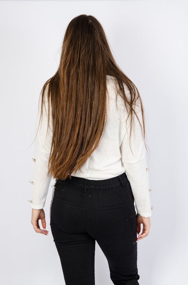 Biała dzianinowa bluzka