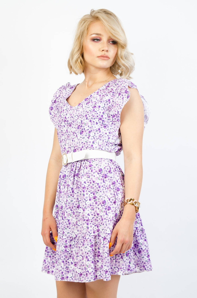 FIOLETOWA SUKIENKA W KWIATY