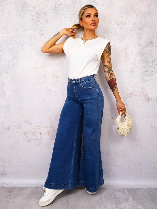 SPODNIE JEANSOWE Z SZEROKIMI NOGAWKAMI 