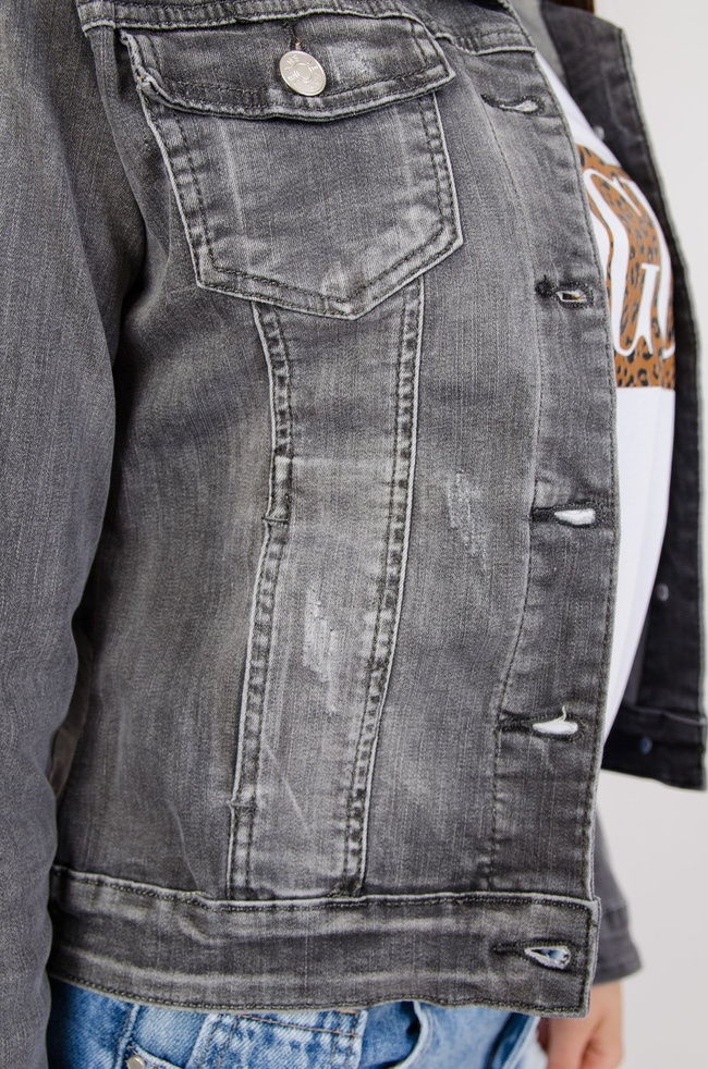 Szara kurtka jeansowa 