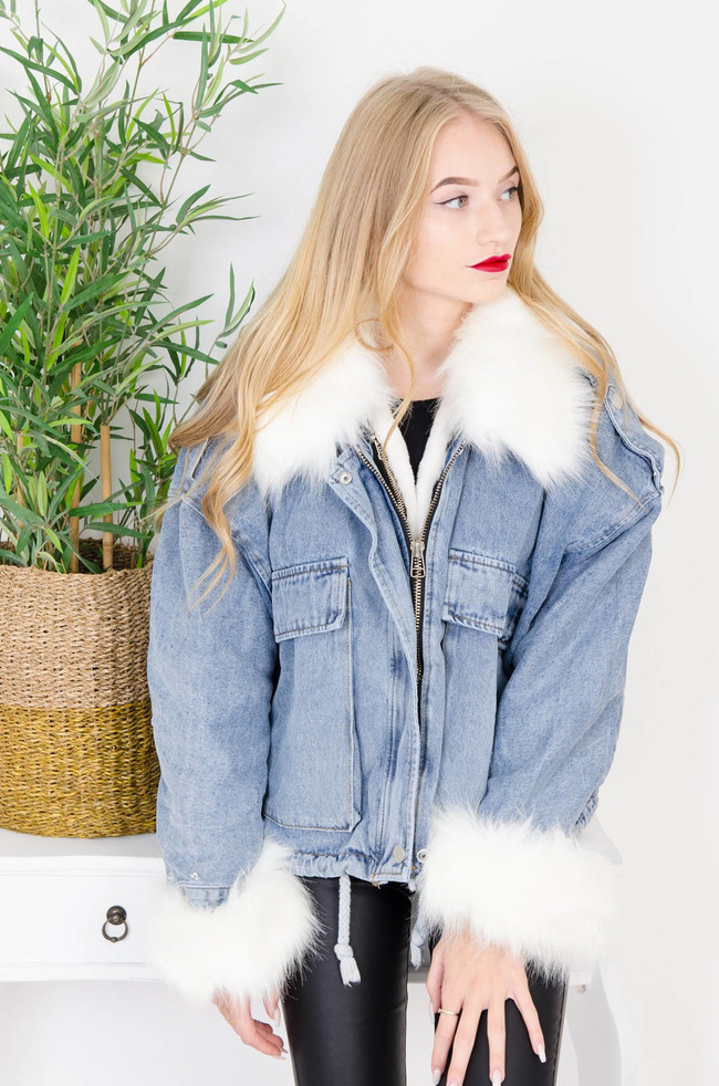 KURTKA JEANSOWA Z FUTERKIEM