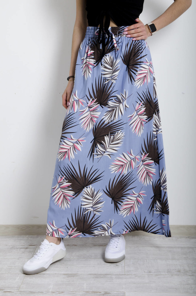 SPÓDNICA WZORZYSTA MAXI- NIEBIESKA