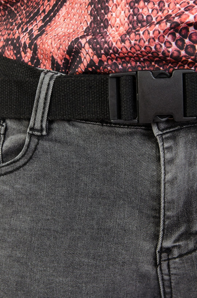 Szare spodnie jeansowe z kieszeniami z boku