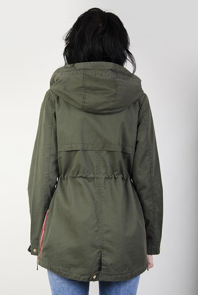 Khaki kurtka typu parka