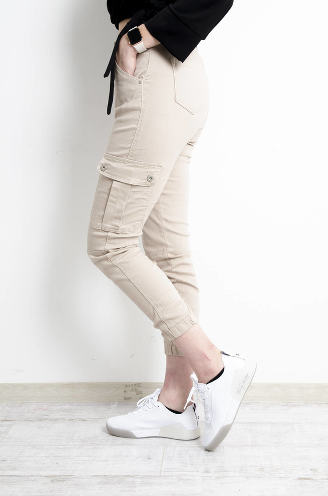 SPODNIE BEŻOWE CARGO