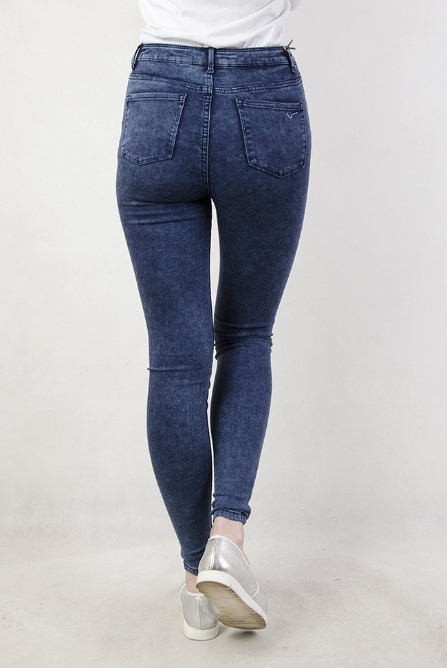 Spodnie jeansowe marmurkowe idealnie przylegające