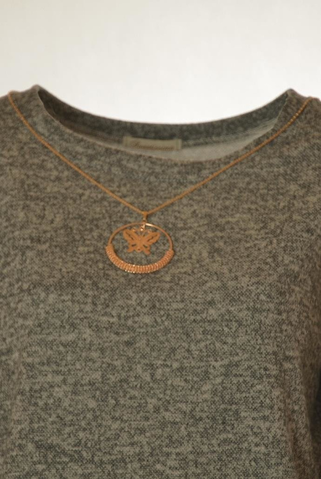 Szara bluzka z przedłużonym tyłem