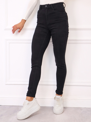 SPODNIE JEANSOWE SKINNY DLA WYSOKICH- CZARNE