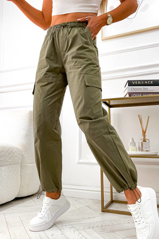 SPODNIE SPADOCHRONOWE ZE STOPERAMI- ZIELONE