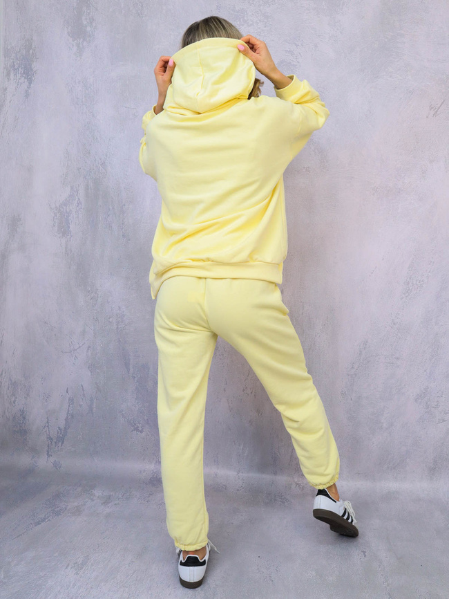 KOMPLET DRESOWY BLUZA Z KAPTUREM+ SPODNIE- ZÓŁTY