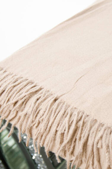 CHUSTA Z FRĘDZLAMI KLASYK- BEŻOWA