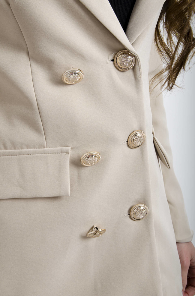 KOMPLET BEŻOWY MARYNARKA+ SPODNIE 