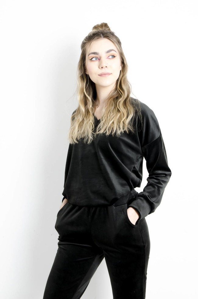 KOMPLET DRESOWY WELUROWY- CZARNY