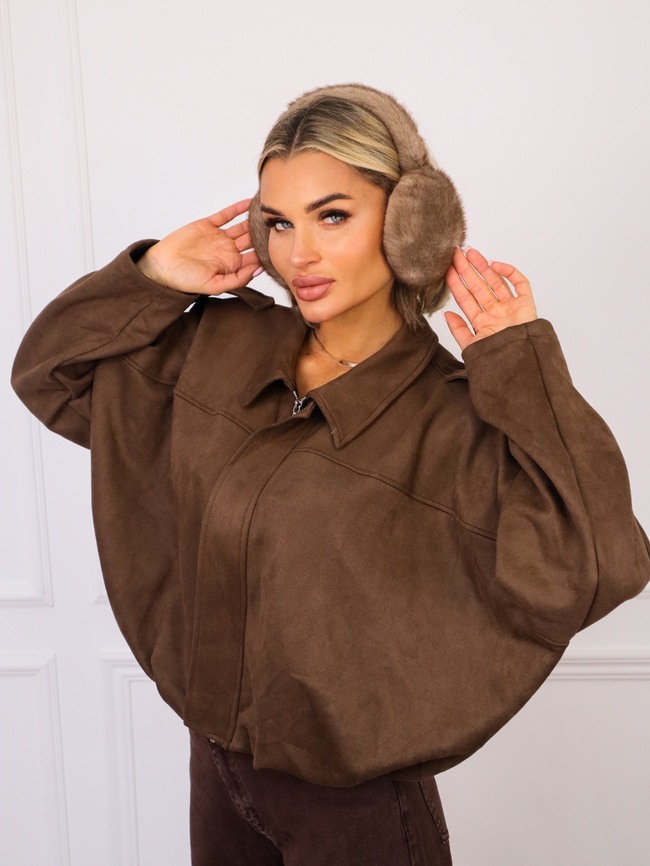 NAUSZNIKI FUTRZANE- BRĄZOWE