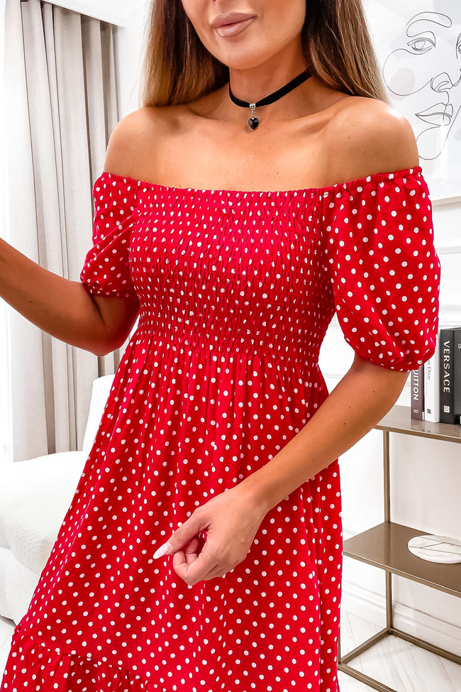 SUKIENKA HISZPANKA W KROPKI- CZERWONA