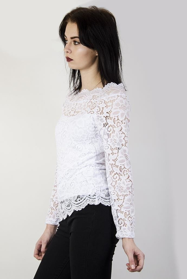 Biała bluzka koronkowa