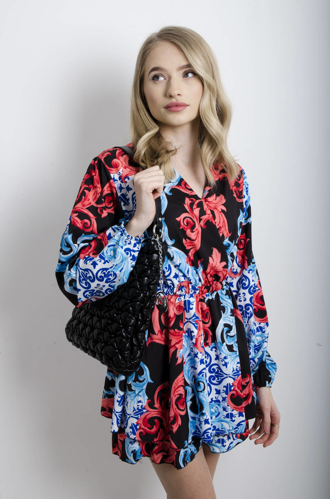 TOREBKA PIKOWANA Z DŁUGIM PASKIEM -CZARNA