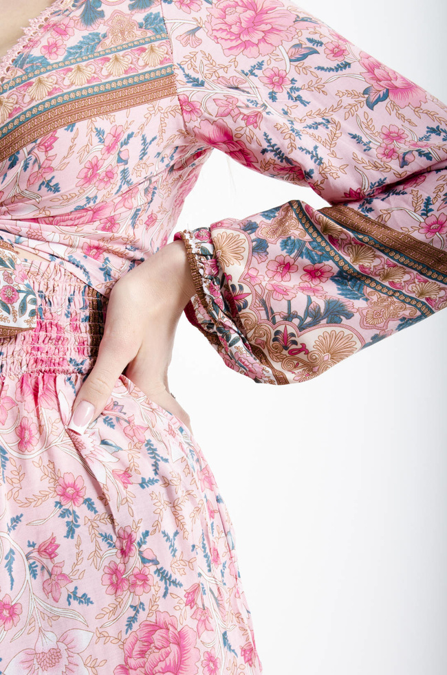 KOMPLET W KWIATY - RÓŻOWY