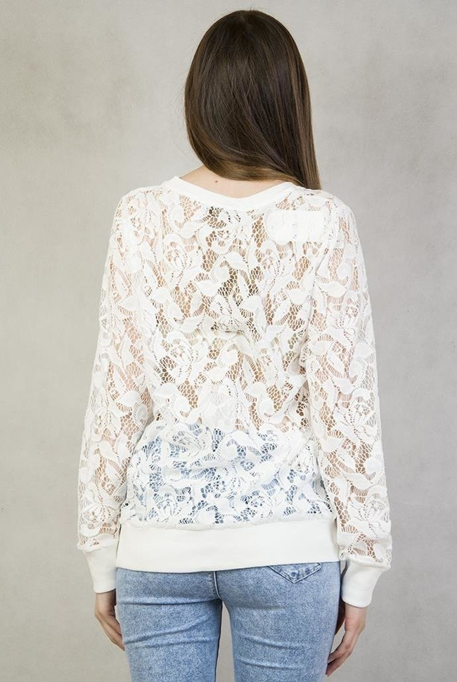 Biała bluzka koronkowa
