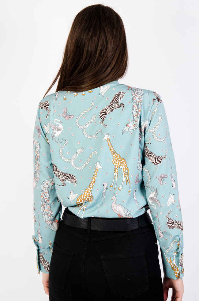 MIĘTOWA KOSZULA WE WZORY