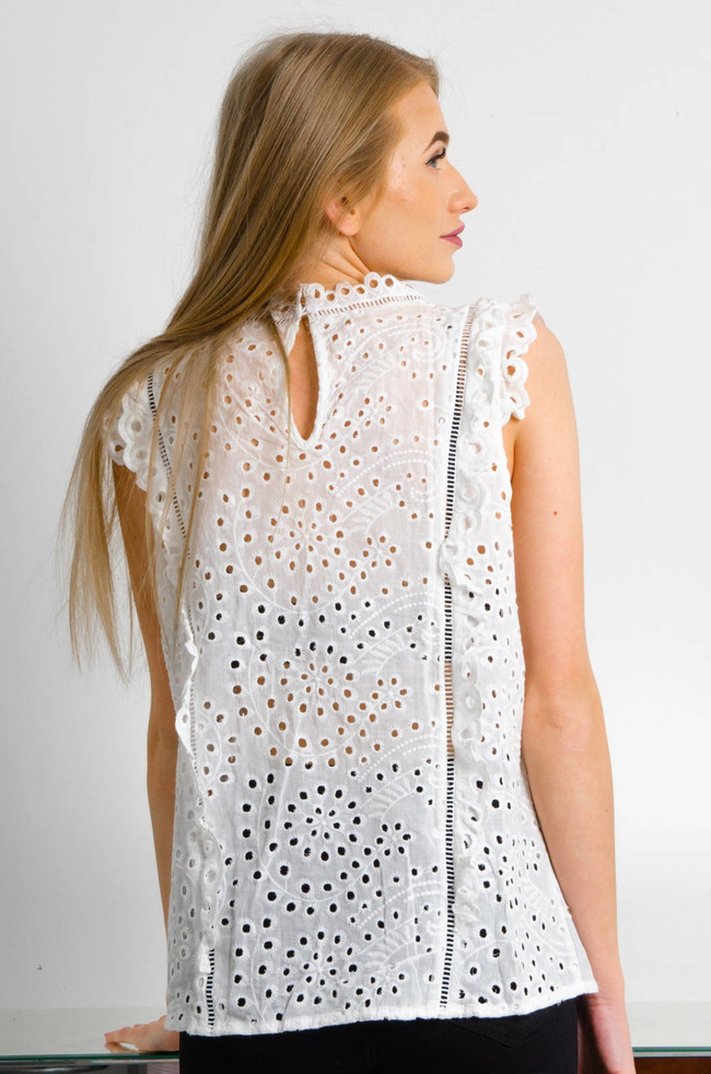 BIAŁA BLUZKA AŻUROWA