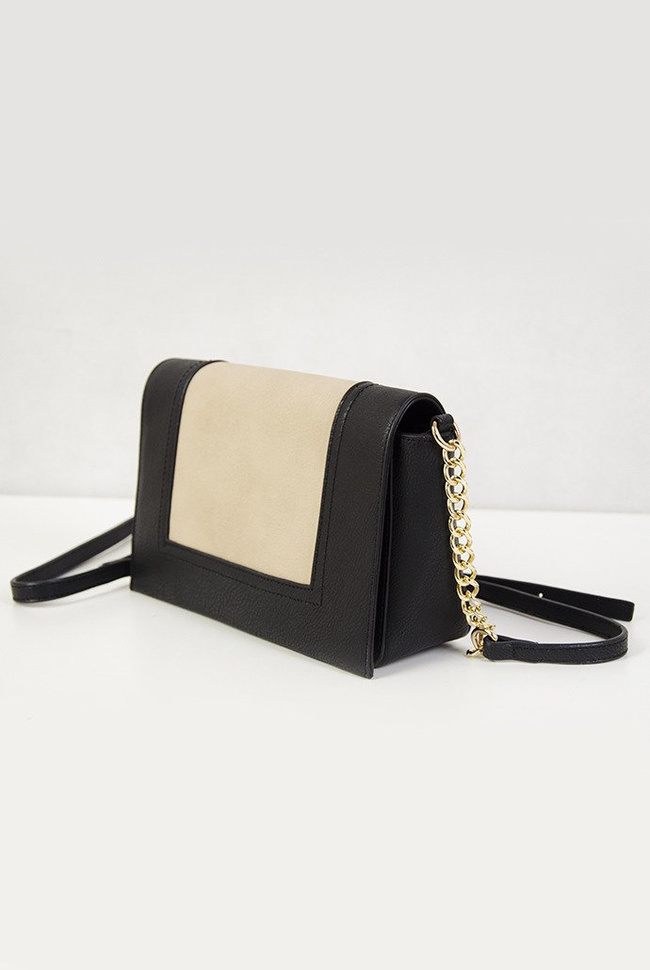 Mała torebka czarno beżowa