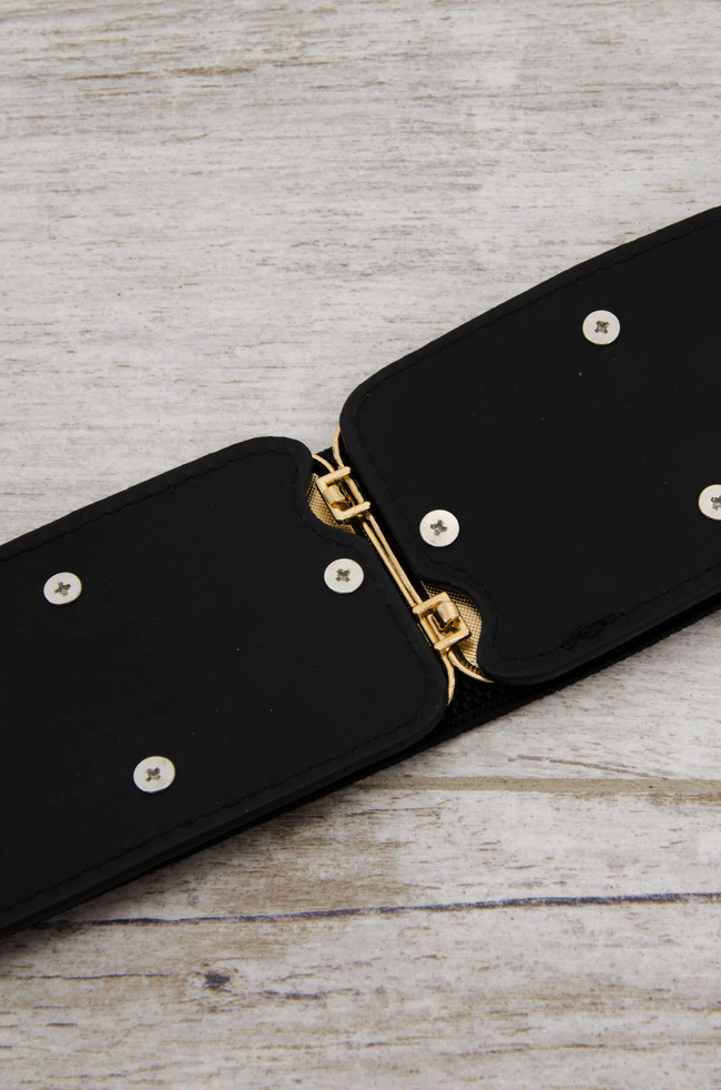 PASEK NA GUMIE ZE ZŁOTA KLAMRĄ 