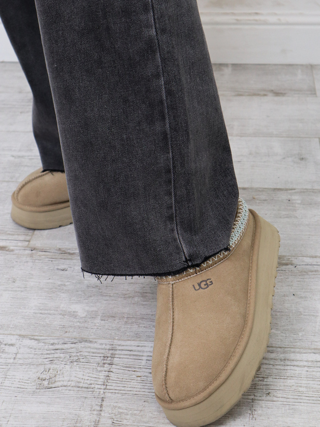 SPODNIE JEANSOWE Z SZEROKIMI NOGAWKAMI- SZARE