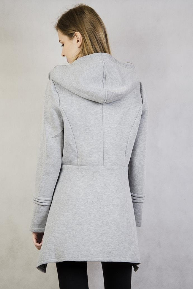 Wygodny jasnoszary płaszczyk