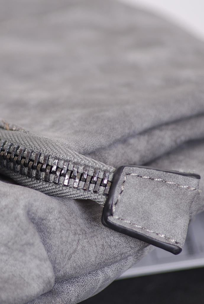 Duża szara torebka z nubuku