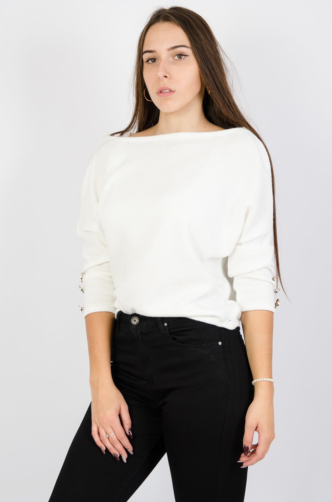 Biała bluzka z lejącym dekoltem
