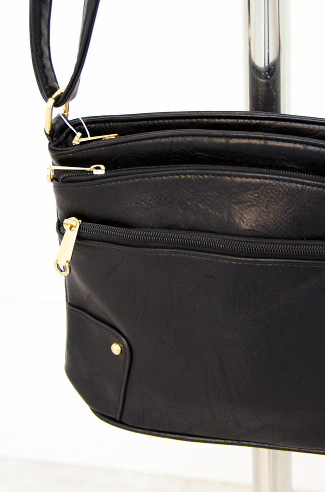 TOREBKA LISTONOSZKA Z ZAMKAMI- CZARNA 