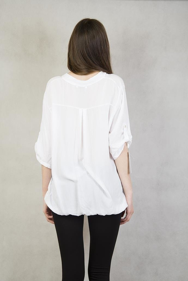 Bluzka biała z gumką na dole