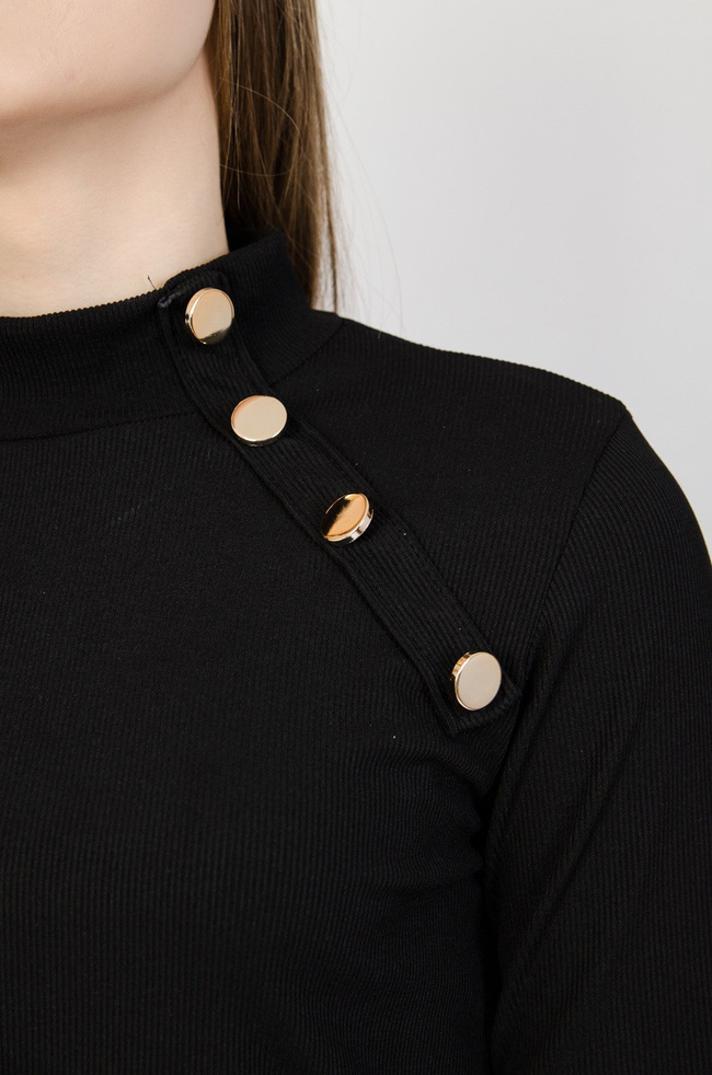 Bluzka prążkowana ze złotymi guzikami