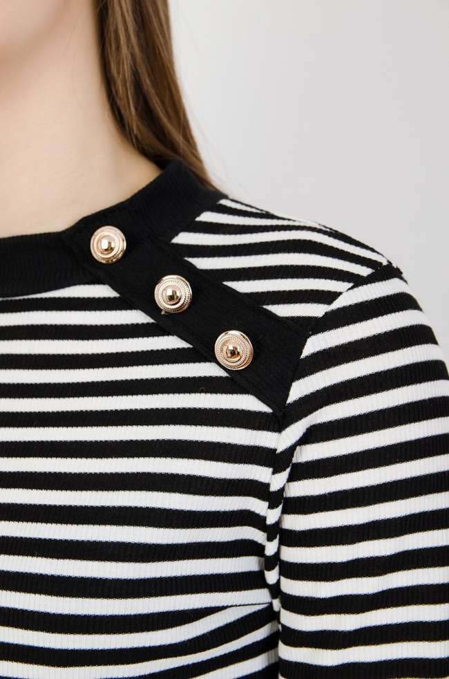 Prążkowana bluzka w biało czarne paski