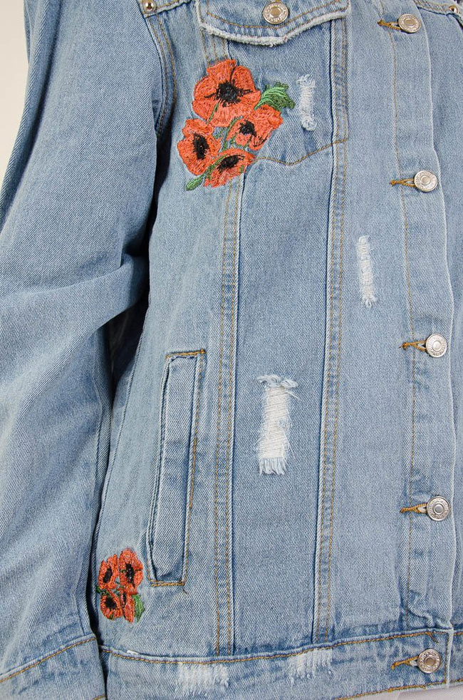 KURTKA JEANSOWA Z MAKAMI