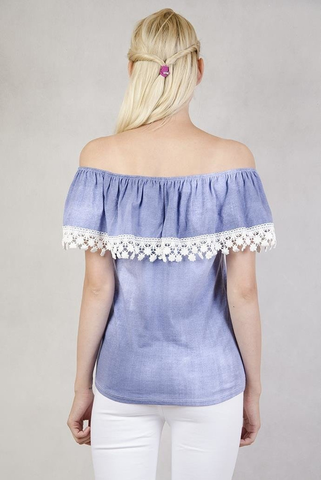 Bluzka dekatyzowana z hiszpańskim dekoltem