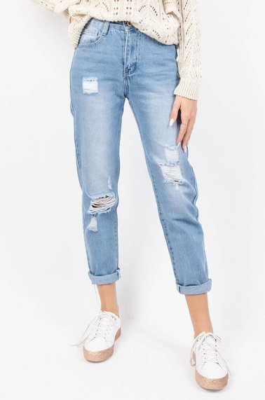 JASNE SPODNIE JEANSOWE BOYFRIEND