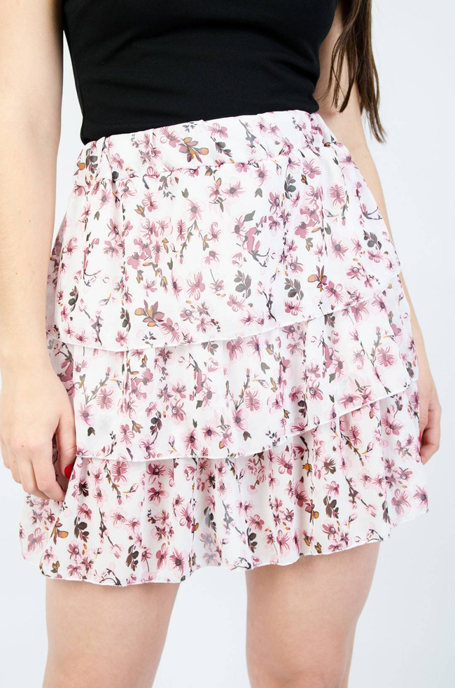 BIAŁA SPÓDNICA W KWIATY