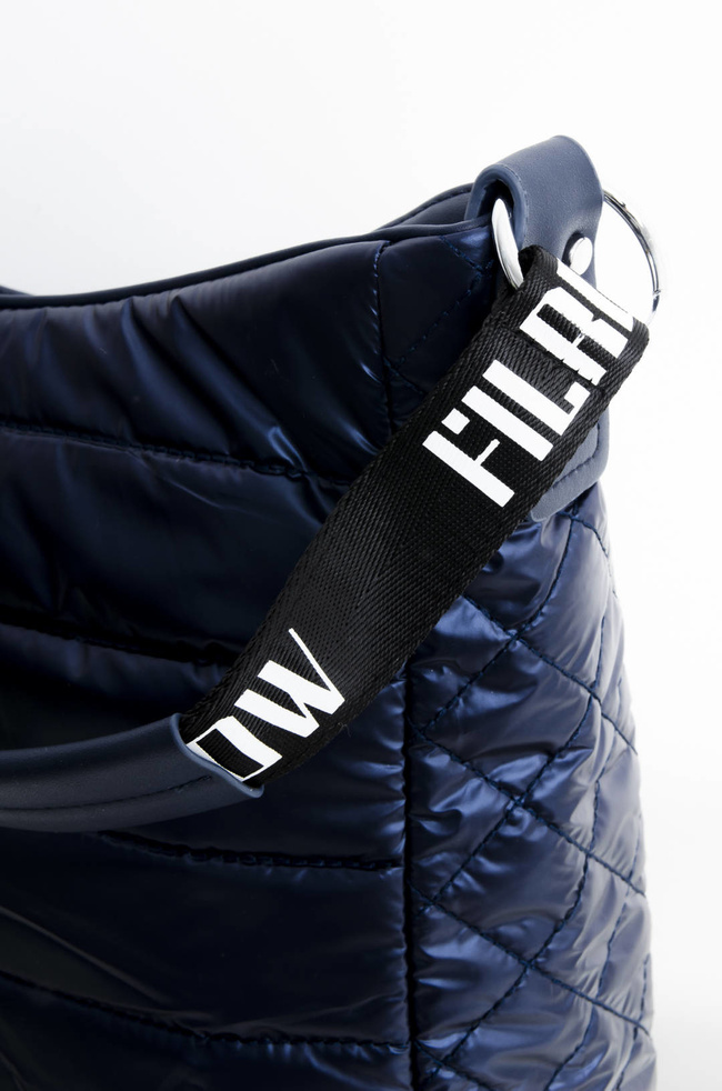 TORBA MATERIAŁOWA PIKOWANA GRANATOWA- SHOPPER