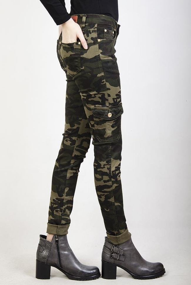 Spodnie moro bojówki z kieszenią z boku